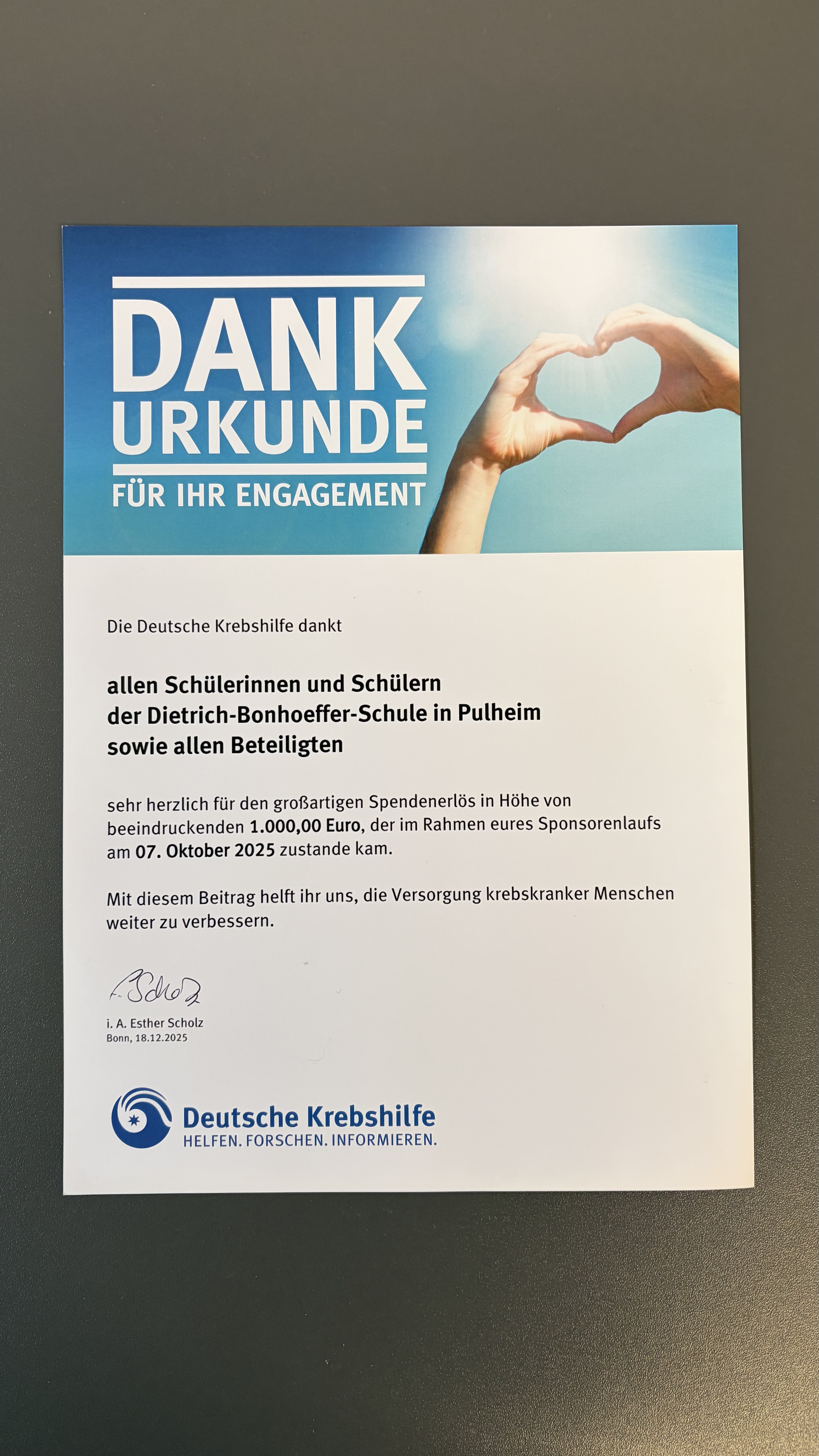 Spende Krebshilfe | dbs-pulheim.de Spende Krebshilfe